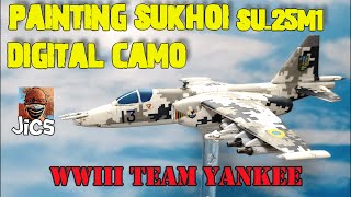 Painting Ukrainian SU 25 M1 Digital Camo Frogfoot WWIII Team Yankee [upl. by Kosey97]