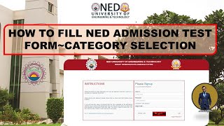 Ned Registration Form  Complete Procedure Guide With Category Selection  Ned Admission Form Guide [upl. by Heyer]