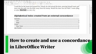 How to create and use a concordance in LibreOffice Writer [upl. by Penn]