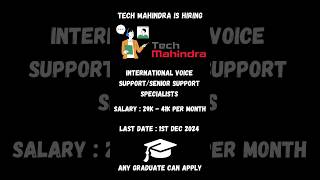 Tech Mahindra Hiring 2024 Batch  Tech Mahindra Hiring Tech Mahindra Jobs For Freshers 🔥💼 shorts [upl. by Anit378]