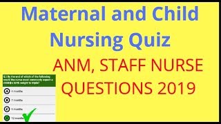 Maternal and child nursing Question 2019  ANM Question  Staff nurse questions [upl. by Alset]