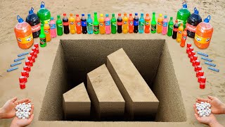 DIY Giant Adidas Logo pit with Coke Mentos Orbeez and Popular Sodas [upl. by Kaia903]