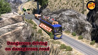 driving overload bus on beautiful road 18 [upl. by Gluck]