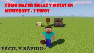 CÓMO HACER SILLAS Y MESAS EN MINECRAFT [upl. by Frieda610]