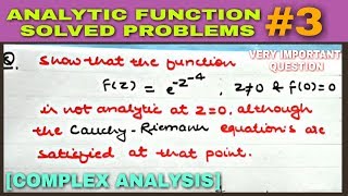 Analytic function solved problems  3 [upl. by Adlev]