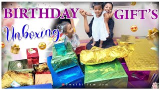 Minnie Birthday Gifts Unboxing video🎁 గోల గోల చేసారు😄 Minnie Happiness vere level🤗 [upl. by Ahsimin812]