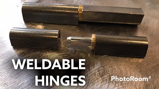 Welding weldable bullet hinges for a steel door [upl. by Guild417]