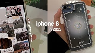 iphone 8 in 2023📱mini review  aesthetic setup✨ [upl. by Synn421]