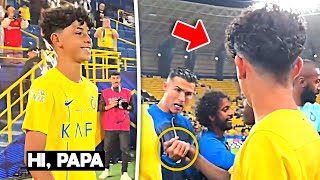 Cristiano Ronaldo meet Cristiano Junior and his Al Nassr U13 Teammates 😍❤️ [upl. by Ardeha569]