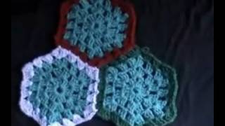 Crochet Hexagon Granny Part 1 of 5  Tutorial includes joining [upl. by Laurella685]