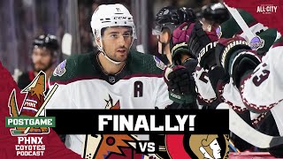 Arizona Coyotes FINALLY win end 14game losing streak against Ottawa Senators [upl. by Amhser]