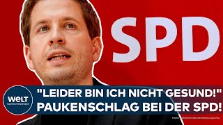 KEVIN KÜHNERT quotLeider bin ich nicht gesundquot Paukenschlag SPDGeneralsekretär tritt sofort zurück [upl. by Heigho889]