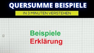 Was ist die Quersumme von 9 12 18 Beispiele [upl. by Eirffej602]