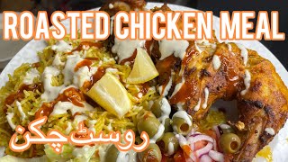 Roasted Chicken • Nando’s Rice • Tahini Sauce Recipe  Desi Cooking URDU [upl. by Eeznyl]