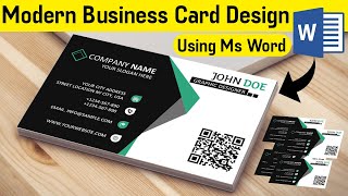 Modern Business Card Design in Ms Word 2020  Microsoft word Tutorial Visiting Card Design [upl. by Akimahs781]