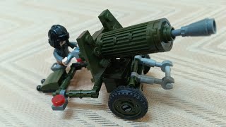 lego brick toys cannon army easy way to make cool mini cannon WW2 from lego step by step [upl. by Kotta809]