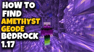 Minecraft How to Find Amethyst Geodes Easily In Bedrock 117 [upl. by Nnor177]