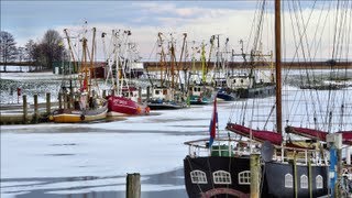 Greetsiel Krabbenkutter Winterschlaf Crab Trawlers snoozing Fischerdorf fishing village [upl. by Cram]