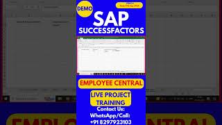 SAP SuccessFactors Employee Central Training Video 6 17 Sep 2024 sapsuccessfactorstraining [upl. by Nibas]