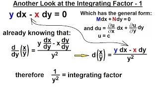 Differential Equation  1st Order Integrating Factor 8 of 14 Integrating Factor Another Look  1 [upl. by Enileuqaj]