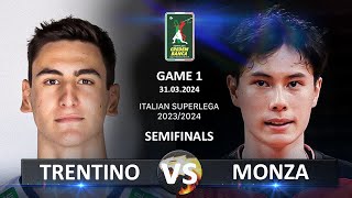 Semifinals of Italian Volleyball SuperLega 20232024  Trentino vs Monza [upl. by Emirak]