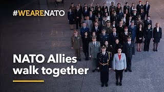 NATO Allies walk together  NATOs 70th anniversary [upl. by Lennej550]