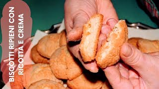 BISCOTTI RIPIENI DI CREMA E RICOTTA  RICETTA FACILE E VELOCE [upl. by Lednam609]