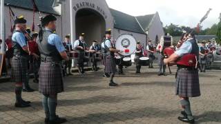 Isle of Cumbrae RBLS Pipe Band performing in Braemar during the Braemar Gathering weekend [upl. by Jdavie536]