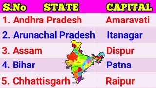 States and Capitals 2024  Indian States and Capitals in English  States of India  28 States Names [upl. by Carrew49]