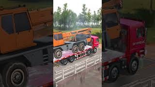 Towing truck carrying tow truck mudrunner simulation truck shorts [upl. by Richie]