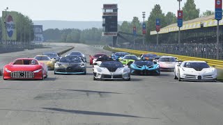 Devel Sixteen vs Hypercars at Monza Full Course [upl. by Jevon122]