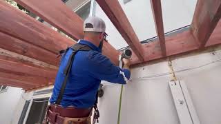 How To Build a Deck How To Install Simpson Deck Joist Hanger LUS210Z [upl. by Witkin]