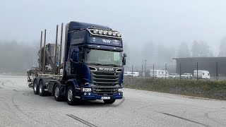 Köp Timmerbil Scania R580 8x4 med timmerkran på Klaravik [upl. by Dougherty]