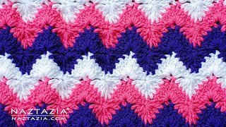 Crochet Shell Ripple Stitch Pattern How to Tutorial by Naztazia [upl. by Gifferd481]