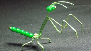 Mantis religiosa de alambre TUTORIAL  How to make a praying mantis on wire [upl. by Kassab867]