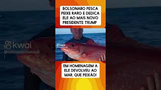 Bolsonaro dedica peixe a presidente Americano Trump [upl. by Iderf]