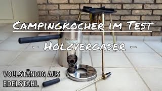 Campingkocher Camping Holzofen Merlin Edelstahl Holzvergaser im Test [upl. by Haleak424]