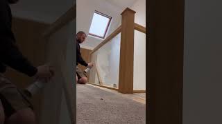 How to install embedded GLASS in an oak STAIRCASE RENOVATION [upl. by Ahseinaj]