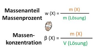 Massenanteil  Massenprozent  Massenkonzentration  Berechnen  Chemie Endlich Verstehen [upl. by Audre518]