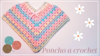 PONCHO TEJIDO A CROCHET TODAS LAS TALLAS [upl. by Gard402]