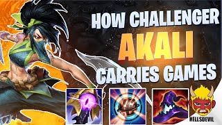 WILD RIFT  How Challenger Players Carry With Akali  Challenger Akali Gameplay  Guide amp Build [upl. by Eirallam]