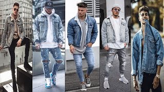 Denim Jacket Outfit Ideas  10 Ways To Style Denim Jacket For Young Guys In 2023 [upl. by Irneh]