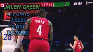 Jalen Green highlights vs 76ers [upl. by Ttirrej]