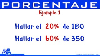 Porcentaje de un número  Ejemplo 1 [upl. by Menendez]