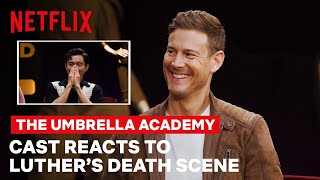 Umbrella Academy Cast Watch THAT Luther Scene For the First Time  Unlocked  Netflix Geeked [upl. by Igig352]