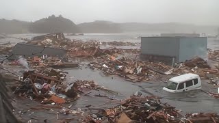 2011 Japan Tsunami  Utatsu Town Minamisanriku Full Footage [upl. by Byron486]