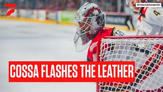 Detroit Red Wings Prospect Sebastian Cossa Makes Spectacular Glove Save Late In Game [upl. by Baiss]