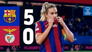 FC BARCELONA 5 vs 0 BENFICA  UEFA WOMENS CHAMPIONS LEAGUE 🔵🔴 [upl. by Aiela521]