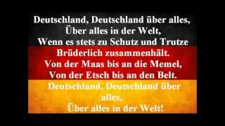 German National Anthem  Deutschland Uber Alles With Lyrics [upl. by Hussar]