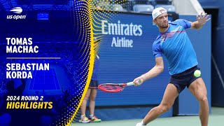 Tomas Machac vs Sebastian Korda Highlights  2024 US Open Round 2 [upl. by Yelats]